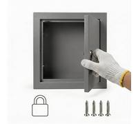 Cache Compteur Electrique Trappe de Visite Baignoire Panneau d'Accès Placo Porte d'Inspection Plafond Métallique Serrure Sans lanc, Tailles Multiples 15x10 à 60x60 cm(Gray,200x350mm)