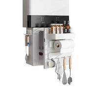 Cache-conduit Décoratif pour Chauffe-eau, Cache-conduit Mural en Acier au Carbone, Support de Rangement pour Cuisine, Salon, Salle de Bain(40x40x20cm/16x16x8in)