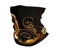 Cache-Cou Abstract Musical Notes with Piano Gold Écharpe Demi-Visage Multi-Usage Cache Cou Elastique Balaclava Echarpe Gaiter pour Course À Pied Yoga Moto 25X50 Cm
