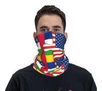 Cache-Cou Afrique Centrale Le Peuple Centrafricain Et Le Drapeau Américain États-Unis Écharpe Demi-Visage Ultra-Douce Echarpe Gaiter Respirant pour Vélo Moto Course À Pied 25X50 CM