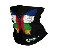 Cache Cou Afrique Centrale Le Peuple Centrafricain Papillons Drapeau Écharpe Multifonction Couvre-Chef Respirant Balaclava pour Randonnée Jogging Cyclisme 25X50Cm