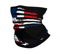 Cache-Cou America Flag and Dominican Republic Flag White Echarpe Gaiter Multi-Usage Bandana Tubulaire Respirant Cache Cou Elastique pour Vélo Randonnée Yoga 25X50 Cm
