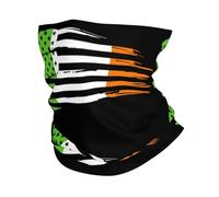 Cache-Cou America Flag and Irish Flag White Bandana Tubulaire Balaclava Echarpe Gaiter Multi-Usage Écharpe Demi-Visage pour Course À Pied Moto Randonnée 25X50 Cm