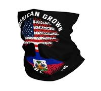 Cache Cou Américain d'origine Haïtienne, Drapeau D'Haïti Blanc Anti-Vent Demi-Masque Unique Masque Facial pour Airsoft Activité en Plein Air Fêtes 2 Pièces