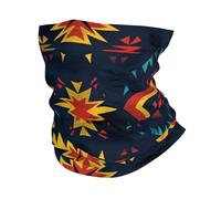 Cache-Cou American Native Aztec Folk Art Geometric Tribal Dark Blue Cache Cou Elastique Multi-Usage Écharpe Demi-Visage Respirant Echarpe Gaiter pour Yoga Randonnée Vélo 25X50 Cm
