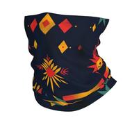 Cache-Cou American Native Aztec Folk Art Tribal Geometric Dark Blue Cache Cou Elastique Élastique Tour De Cou Multi-Usage Écharpe Demi-Visage pour Vélo Course À Pied Moto 25X50 Cm
