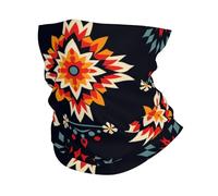 Cache-Cou American Native Tribal Aztec Folk Art Geometric Dark Blue Tour De Cou Respirant Écharpe Demi-Visage Ultra-Douce Echarpe Gaiter pour Course À Pied Vélo Yoga 25X50 Cm