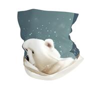 Cache-cou amusant en forme d'ours polaire jouant aux boules de neige UPF 50+ - Protection contre les UV - Masque de cyclisme - Bandana respirant pour la randonnée - Pour homme et femme