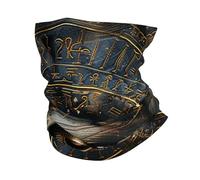 Cache-Cou Ancient Egyptian Eye God Hieroglyphs Abstract Black Bandana Tubulaire Multi-Usage Echarpe Gaiter Élastique Tour De Cou pour Moto Course À Pied Vélo 25X50 Cm
