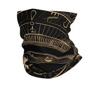 Cache-Cou Ancient Egyptian Eye God Hieroglyphs Black Abstract Écharpe Demi-Visage Multi-Usage Echarpe Gaiter Élastique Cache Cou Elastique pour Vélo Yoga Moto 25X50 Cm