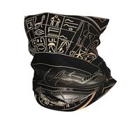 Cache-Cou Ancient Egyptian Eye Hieroglyphs God Black Abstract Bandana Tubulaire Respirant Cache Cou Elastique Multi-Usage Echarpe Gaiter pour Randonnée Moto Yoga 25X50 Cm