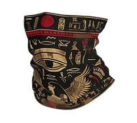 Cache-Cou Ancient Egyptian Hieroglyphs Eye Symbols Gold Écharpe Demi-Visage Multi-Usage Echarpe Gaiter Respirant Cache Cou Elastique pour Moto Course À Pied Vélo 25X50 Cm