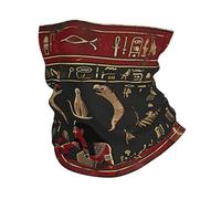 Cache-Cou Ancient Egyptian Hieroglyphs Symbols Black and Red Gold Cache Cou Elastique Multi-Usage Bandana Tubulaire Ultra-Douce Echarpe Gaiter pour Course À Pied Vélo Moto 25X50 Cm