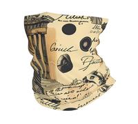 Cache-Cou Ancient Greek Statues Vases and Columns Roman Vintage White Cache Cou Elastique Respirant Bandana Tubulaire Balaclava Écharpe Demi-Visage pour Course À Pied Randonnée Yoga 25X50 Cm