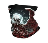 Cache-Cou Angel Demon Skull Grim Reaper Skeleton Red, White Écharpe Demi-Visage Multi-Usage Echarpe Gaiter Balaclava Cache Cou Elastique pour Course À Pied Vélo Yoga 25X50 Cm