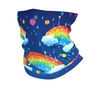 Cache-cou arc-en-ciel avec motif gouttes de pluie UPF 50+ - Protection contre les UV - Masque de cyclisme - Respirant - Bandana de randonnée pour homme et femme