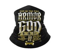 Cache Cou Armure De Dieu Christianisme Verset Religieux Décoration Faciale Anti-UV Balaclava Durable Écharpe pour Randonnée Adulte Cyclisme 25X50CM