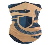 Cache-Cou Art Abstrait Serpent Bouclier Marron Marine Echarpe Gaiter Multi-Usage Tour De Cou Élastique Écharpe Demi-Visage pour Course À Pied Moto Vélo 25X50 Cm