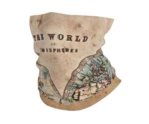 Cache-cou avec imprimé carte du monde ancienne, cache-cou, écharpe douce pour le ski, le cyclisme, les sports de plein air