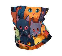 Cache-cou avec motif chats mignons - Bandana - Cache-cou - Écharpe - Masque - Bandeau - Tube magique - Cagoule multifonction pour homme et femme - Sports de plein air, multicolore, 10x20 in