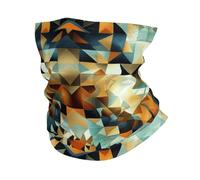 Cache-Cou Aztec Native American Art Style Geometric Blue Brown Tour De Cou Respirant Cache Cou Elastique Ultra-Douce Bandana Tubulaire pour Moto Vélo Course À Pied 25X50 Cm