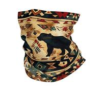 Cache-Cou Aztec Tribal Bear Native American Southwestern Vintage Echarpe Gaiter Multi-Usage Tour De Cou Respirant Bandana Tubulaire pour Vélo Randonnée Yoga 25X50 Cm