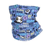 Cache Cou Ballon De Football Et Lettrage Bleu Vif Écharpe Antidérapant Couvre-Chef Multifonction Balaclava pour Adulte Randonnée Jogging 25X50Cm