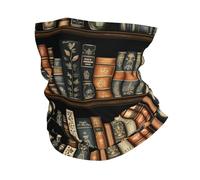 Cache-Cou Bibliothèque Vintage 1 Echarpe Gaiter Respirant Cache Cou Elastique Multi-Usage Tour De Cou pour Randonnée Course À Pied Vélo 25X50 Cm