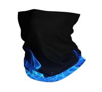 Cache-Cou Blue Flames Fire Fantasies Art Style Black Cache Cou Elastique Respirant Echarpe Gaiter Balaclava Écharpe Demi-Visage pour Course À Pied Vélo Moto 25X50 Cm