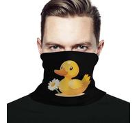 Cache-Cou Canard en Caoutchouc Jaune avec Une Fleur Écharpe Tube Élastique Bande De Cheveux Séchage Rapide Bandeau Magique, pour Extérieur, Moto, Vélo, Sports, 26x30cm