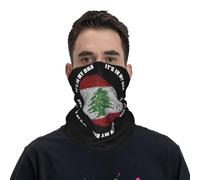 Cache-Cou C'est dans Mon Adn Drapeau du Liban Cache Cou Elastique Balaclava Écharpe Demi-Visage Respirant Echarpe Gaiter pour Vélo Moto Yoga 25X50 Cm