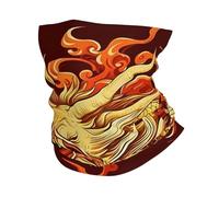 Cache-Cou Chinese Dragon Golden Red Vintage Bandana Tubulaire Respirant Écharpe Demi-Visage Élastique Echarpe Gaiter pour Yoga Moto Randonnée 25X50 Cm