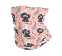 Cache-Cou Chiot Mignon Tour Eiffel Écharpe Demi-Visage Respirant Echarpe Gaiter Ultra-Douce Bandana Tubulaire pour Course À Pied Vélo Randonnée 25X50 Cm