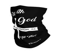 Cache-Cou Christianisme Foi Jésus-avec Dieu Tout Est Possible Echarpe Gaiter Respirant Cache Cou Elastique Multi-Usage Écharpe Demi-Visage pour Vélo Course À Pied Yoga 25X50 CM