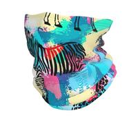 Cache-cou coloré en fibre zébramicrofibre, cadeau d'équitation, alpinisme, ski, écharpe chaude, chapeau de pirate, chapeau de pirate, Noir , Taille unique