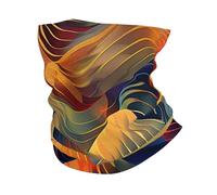 Cache-Cou Colorful Waves Lines Modern Art Abstract Tour De Cou Multi-Usage Echarpe Gaiter Balaclava Bandana Tubulaire pour Randonnée Moto Vélo 25X50 Cm