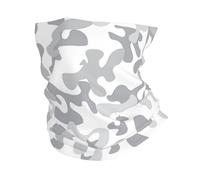 Cache-Cou Costume Militaire Arctique Camouflage Blanc Bandana Tubulaire Multi-Usage Tour De Cou Élastique Écharpe Demi-Visage pour Vélo Yoga Randonnée 25X50 Cm