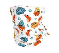 Cache-Cou Crabe Ermite Crevettes Coquille Saint-Jacques Cache Cou Elastique Multi-Usage Écharpe Demi-Visage Respirant Tour De Cou pour Vélo Randonnée Course À Pied 25X50 Cm