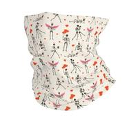 Cache-Cou Crâne d'amour d'halloween Tour De Cou Respirant Bandana Tubulaire Élastique Echarpe Gaiter pour Randonnée Vélo Moto 25X50 Cm