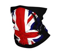 Cache-Cou Crâne Grande-Bretagne Drapeau Britannique Balaclava Cache Cou Elastique Ultra-Douce Bandana Tubulaire pour Vélo Moto Randonnée 25X50 Cm