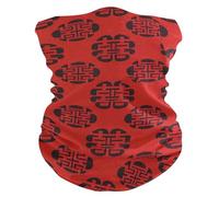 Cache-Cou Culture Unique Chinoise Rouge Joyeux Bandana Tubulaire Élastique Écharpe Demi-Visage Respirant Echarpe Gaiter pour Course À Pied Moto Randonnée 25X50 Cm