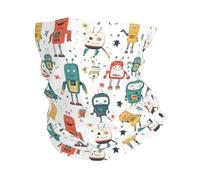 Cache-Cou Cute Colorful Robot Print Echarpe Gaiter Multi-Usage Cache Cou Elastique Ultra-Douce Écharpe Demi-Visage pour Vélo Course À Pied Randonnée 25X50 Cm