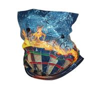 Cache-Cou Dartboard Water Fire and Light-Ning Cool White Écharpe Demi-Visage Ultra-Douce Tour De Cou Multi-Usage Bandana Tubulaire pour Vélo Moto Randonnée 25X50 Cm