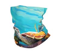 Cache-Cou Dauphin Tortue De Mer Récif Corallien Écharpe Tube Multifonctionnel Multi-Usage Echarpe Gaiter, pour Jogging, Cyclisme, Course À Pied, Vélo, 26x30cm