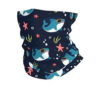 Cache Cou Dessin Animé De Requin Cool Noir Écharpe Durable Balaclava Antidérapant Couvre-Chef pour Randonnée Jogging Cyclisme 25X50Cm