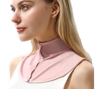 Cache-cou d'été en soie glacée pour femme et homme Protection UV Col écharpe avec bouton, rose, taille unique