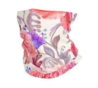 Cache-cou d'hiver avec imprimé fleur, rose et papillon - Masque doux pour le ski, le cyclisme, les sports de plein air