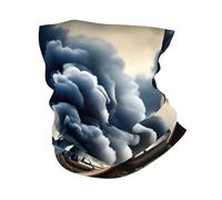 Cache-cou d'hiver avec imprimé train à vapeur et nuages, masque doux pour le ski, le cyclisme, les sports de plein air