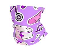 Cache-cou d'hiver avec imprimé violet pour infirmière, masque doux pour temps froid, ski, cyclisme, sports de plein air