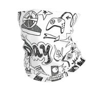 Cache-cou d'hiver monochrome avec imprimé de jeu - Masque doux pour le ski, le cyclisme, les sports de plein air